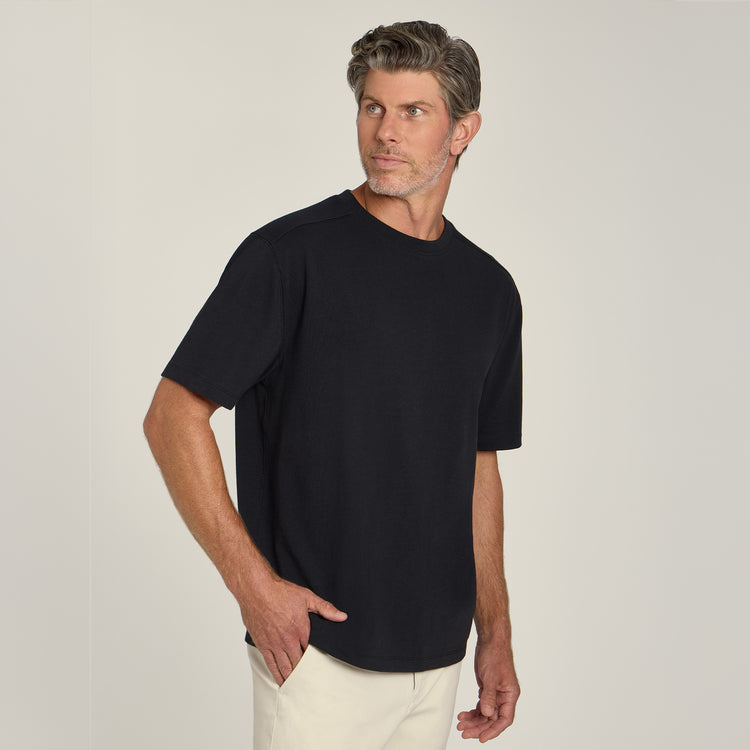 Men wearing Vintage Black Cotton Jersey Oversized Tee