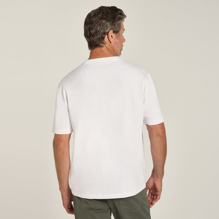 Men wearing White Cotton Jersey Oversized Tee