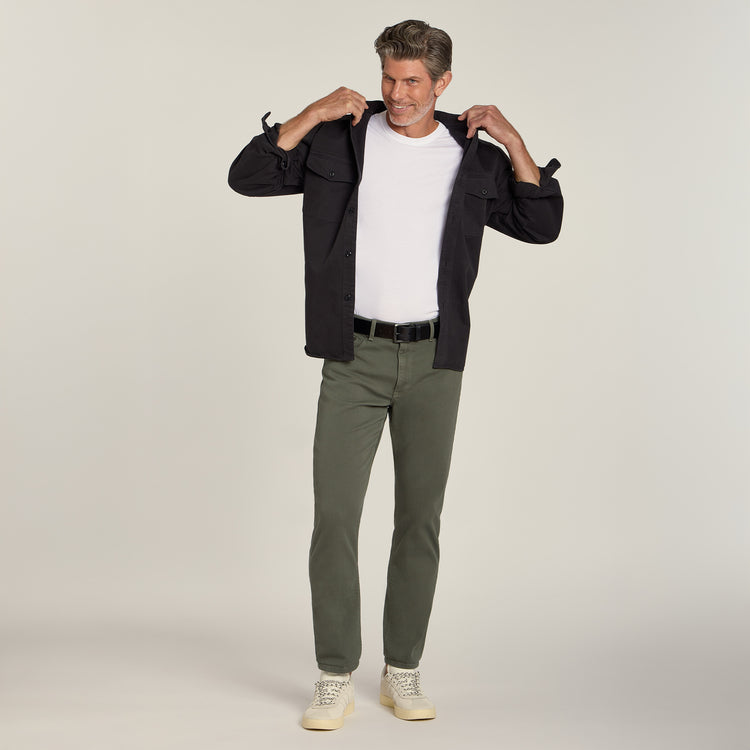 Men wearing White Cotton Jersey Oversized Tee