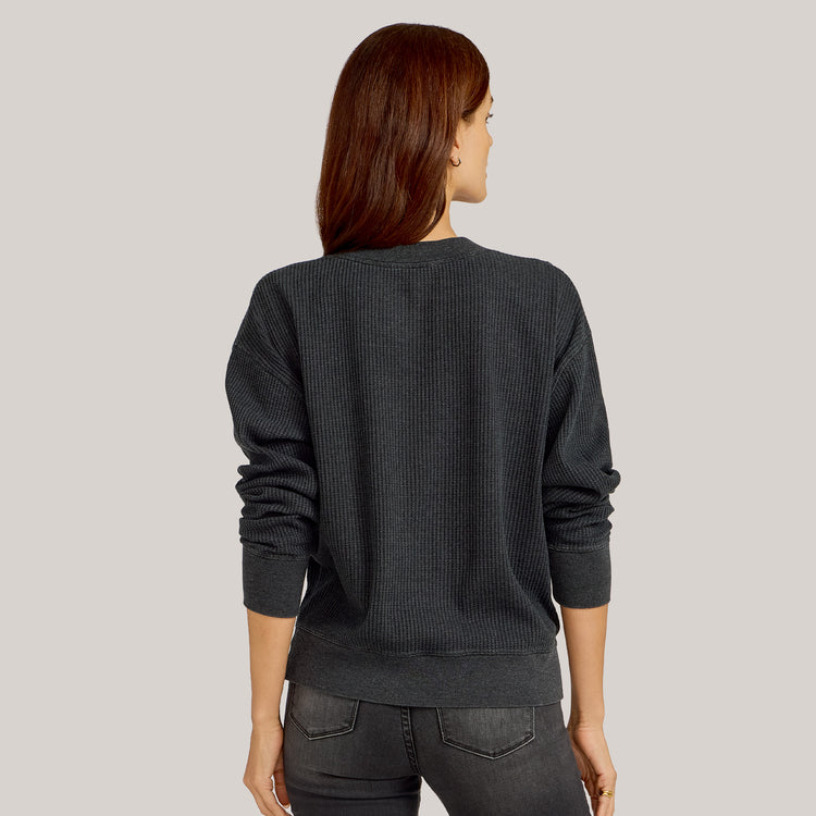 Women wearing Vintage Graphite Vintage Waffle Tee