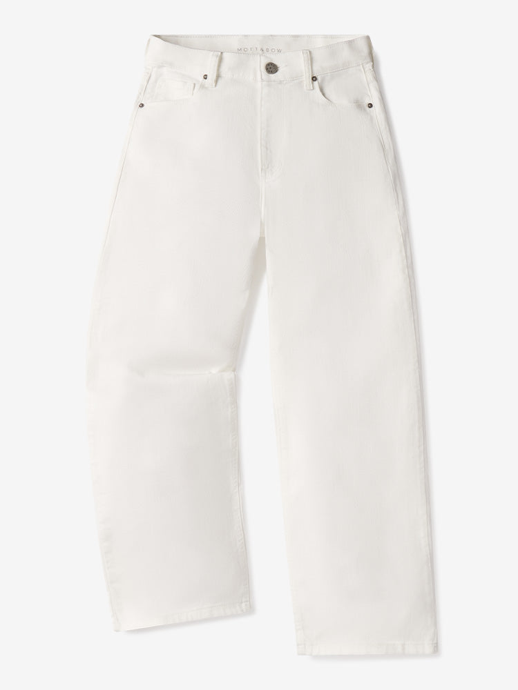 Women wearing Bone High Rise Cropped Straight Leg Mercer
