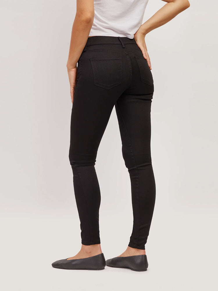Women wearing Black High Rise Skinny Bond Jeans