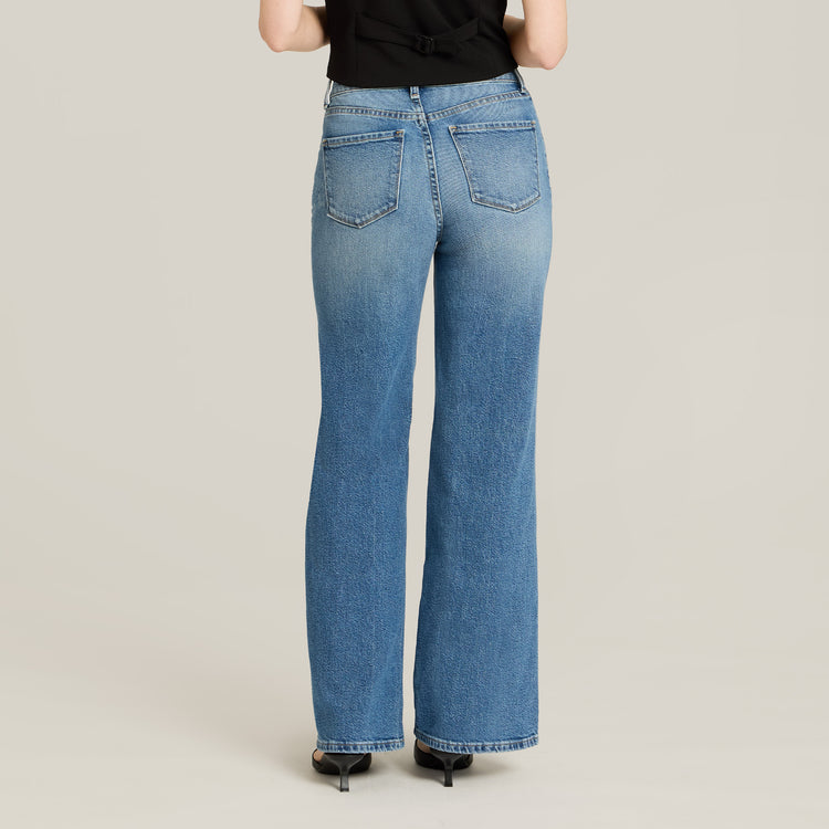 Women wearing Medium Blue High Rise Wide Leg Gilmore