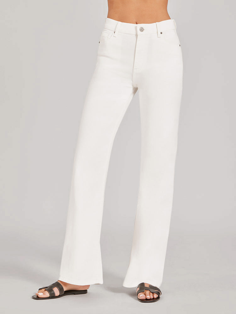 Women wearing Bone High Rise Wide Leg Mercer