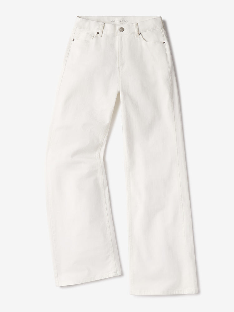 Women wearing Bone High Rise Wide Leg Mercer