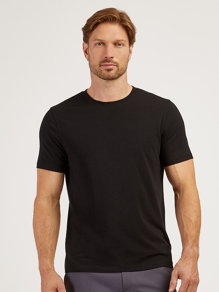 Men wearing Black Luxe Stretch Tee
