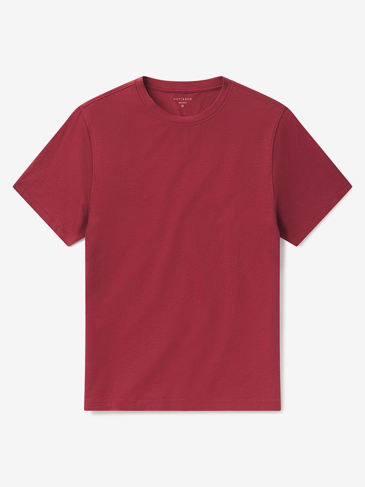 Men wearing Brick Red Luxe Stretch Tee