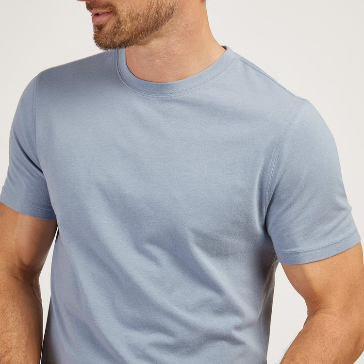Men wearing California Blue Luxe Stretch Tee
