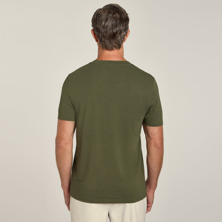 Men wearing Dark Olive Luxe Stretch Tee