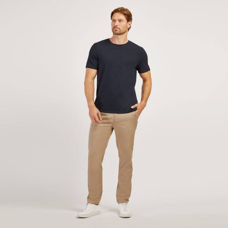 Men wearing Navy Luxe Stretch Tee
