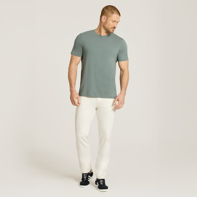 Men wearing Sea Grass Luxe Stretch Tee