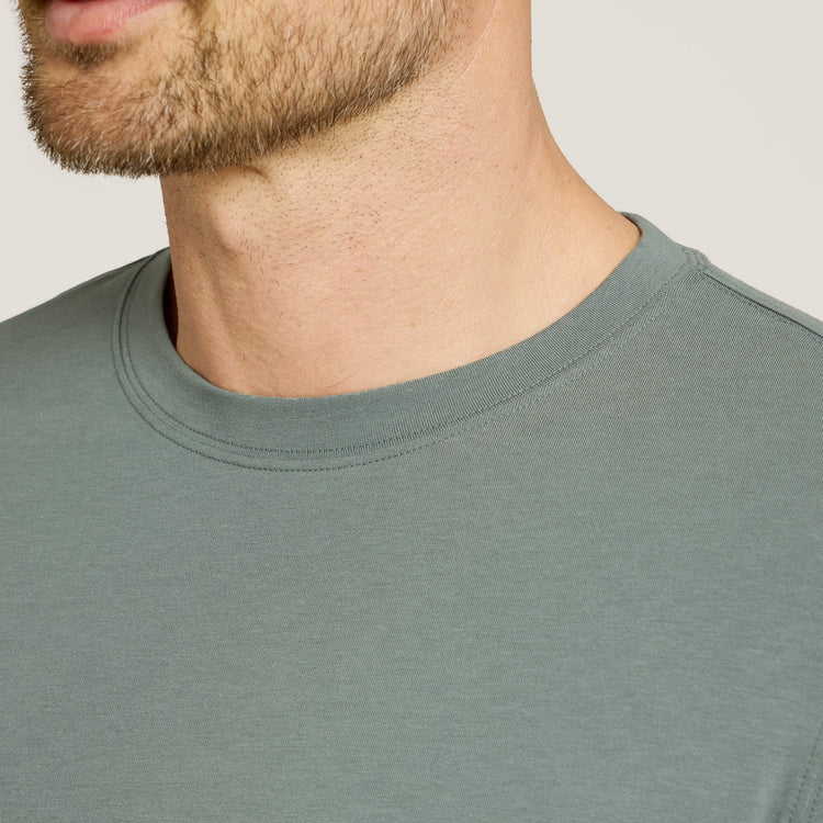 Men wearing Sea Grass Luxe Stretch Tee