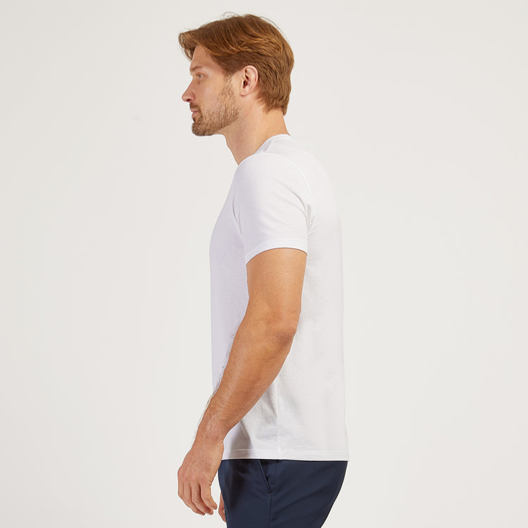 Men wearing White Luxe Stretch Tee