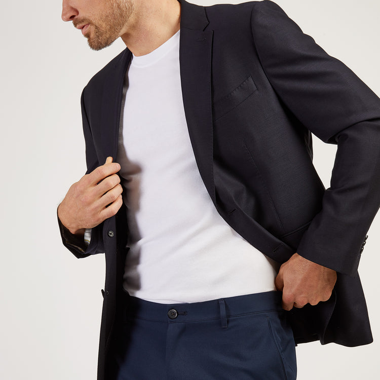 Men wearing White Luxe Stretch Tee