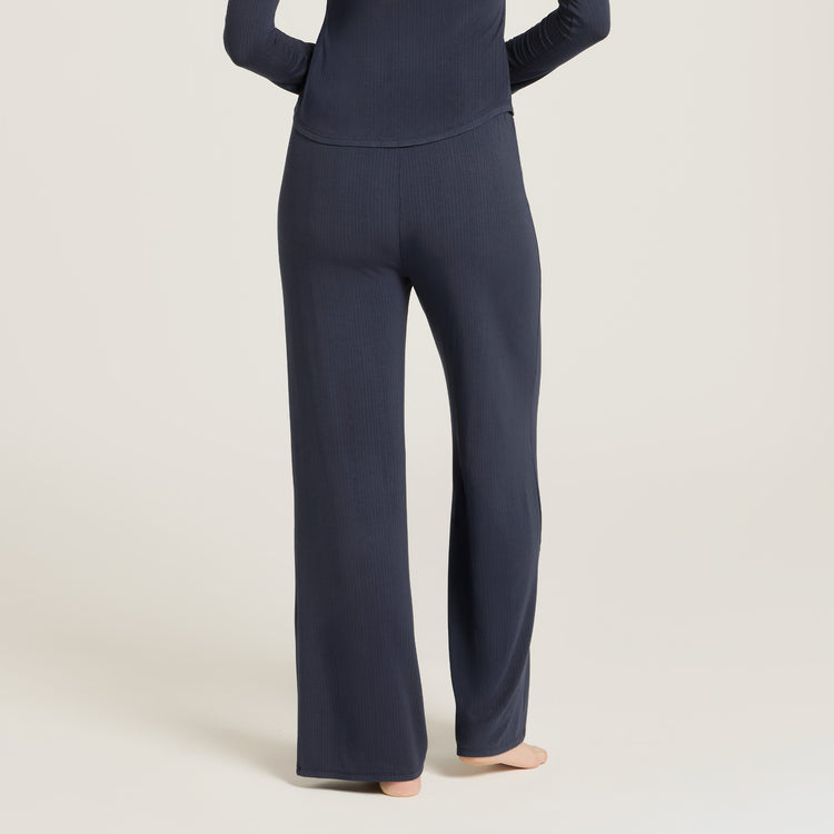 Women wearing Navy Lounge Wide Leg Pants