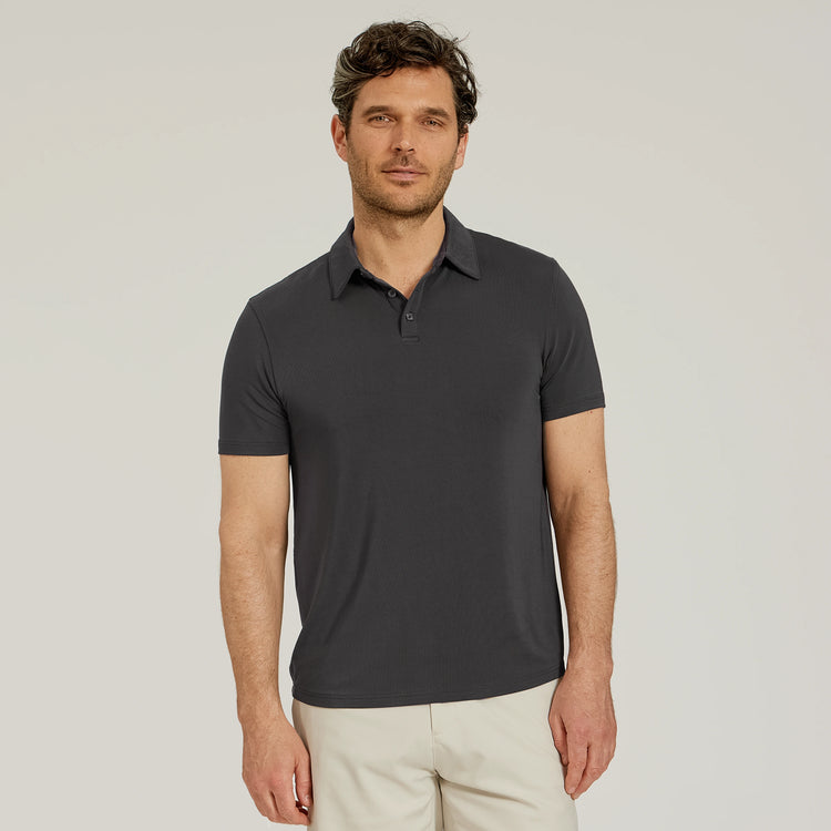 Men wearing Dark Gray Luxe Performance Polo