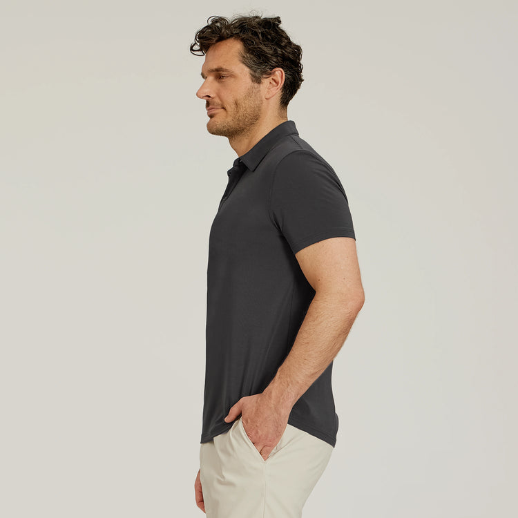 Men wearing Dark Gray Luxe Performance Polo