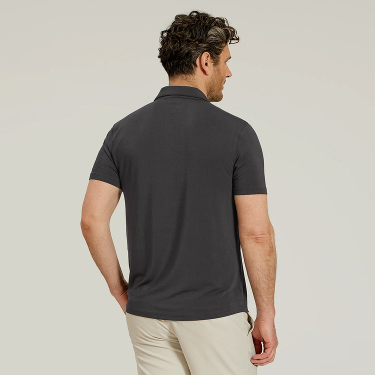 Men wearing Dark Gray Luxe Performance Polo