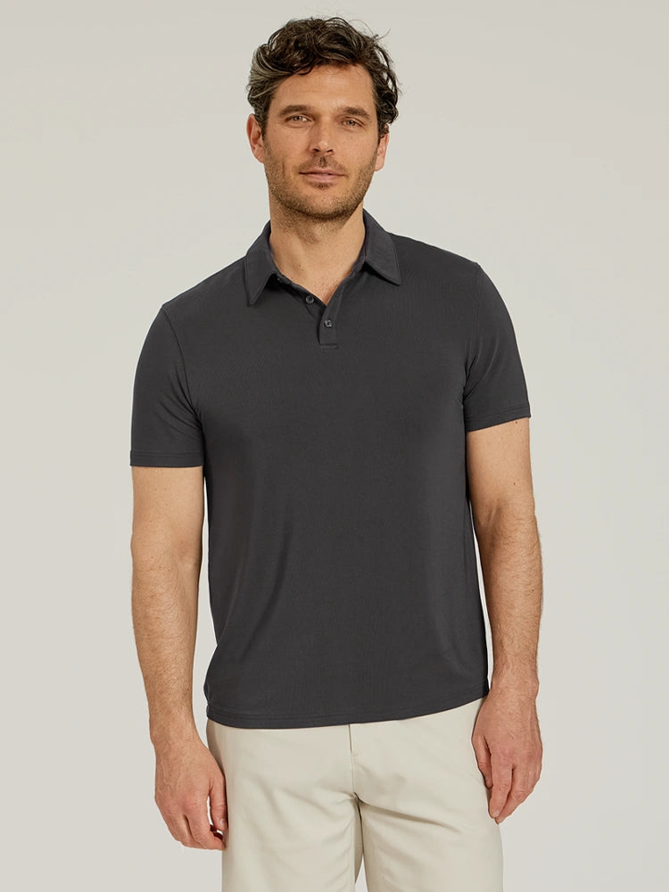 Men wearing Dark Gray Luxe Performance Polo