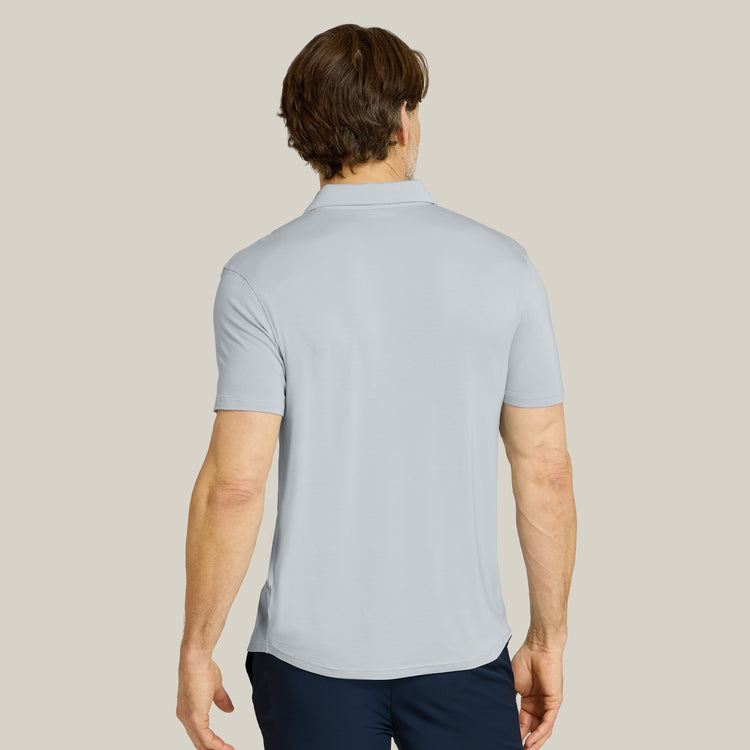 Men wearing Ice Blue Luxe Performance Polo