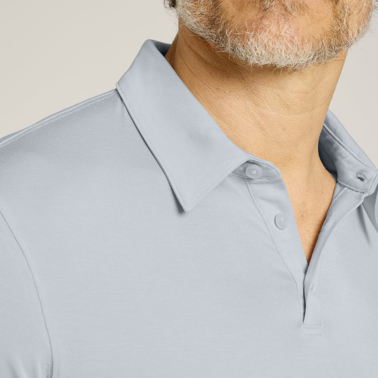 Men wearing Ice Blue Luxe Performance Polo