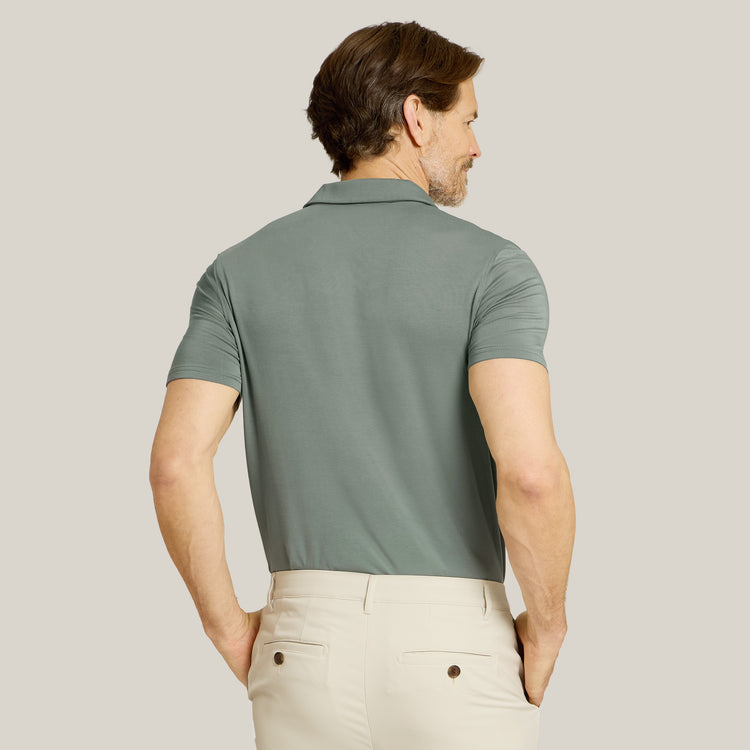 Men wearing Sea Grass Luxe Performance Polo