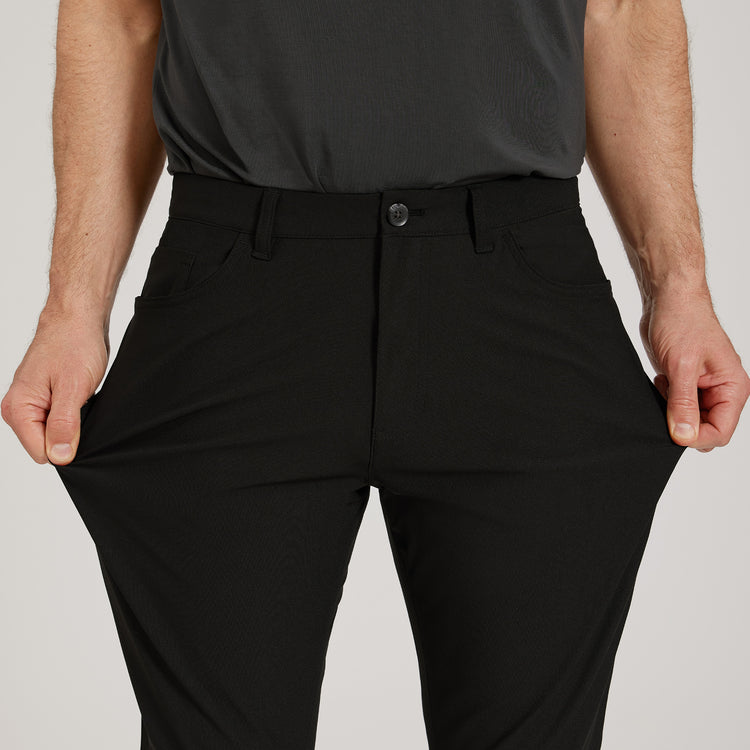 Men wearing Black 5 Pocket Travel Pants