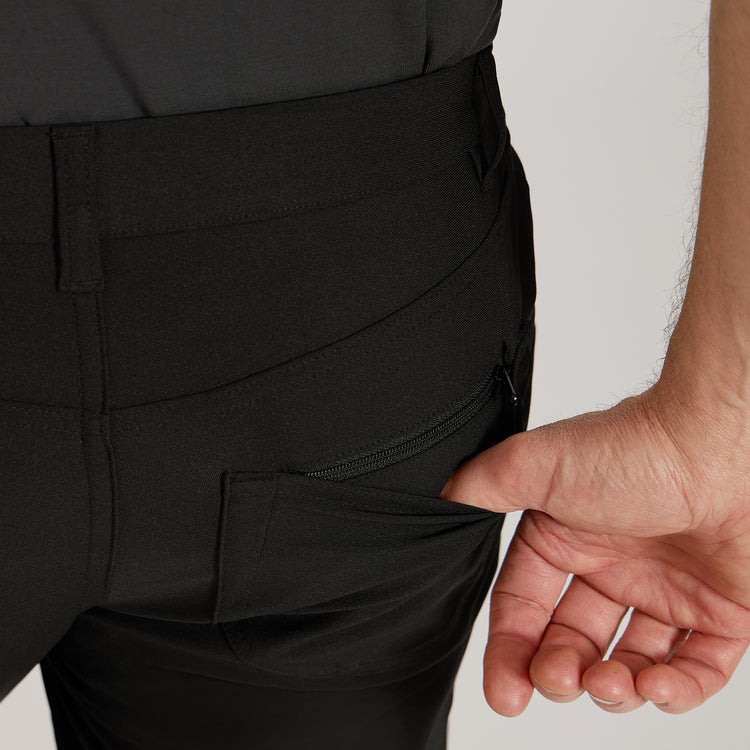 Men wearing Black 5 Pocket Travel Pants