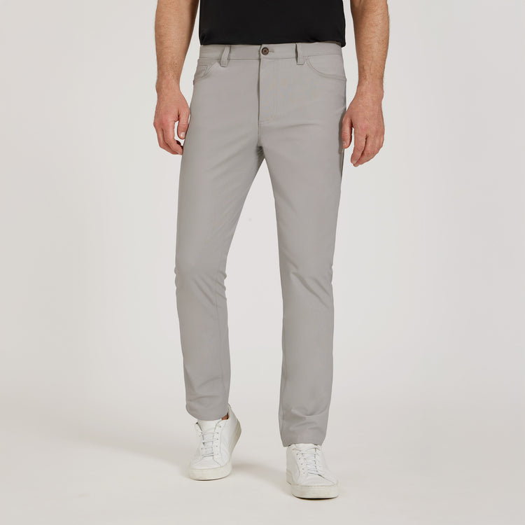 Men wearing Silver 5 Pocket Travel Pants