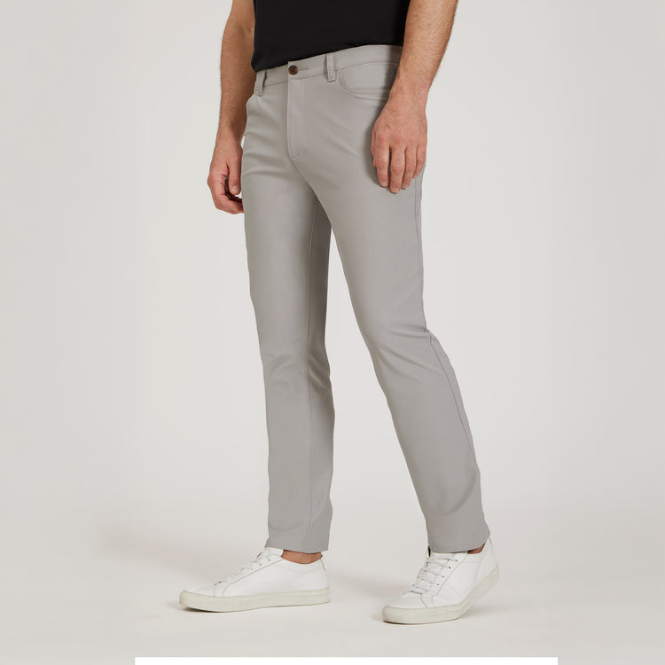Men wearing Silver 5 Pocket Travel Pants