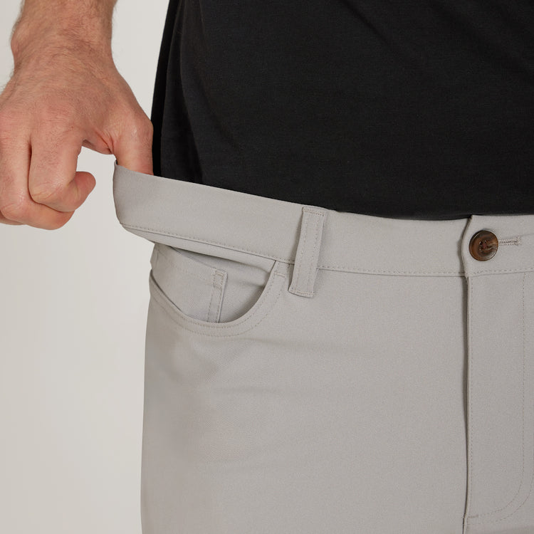 Men wearing Silver 5 Pocket Travel Pants