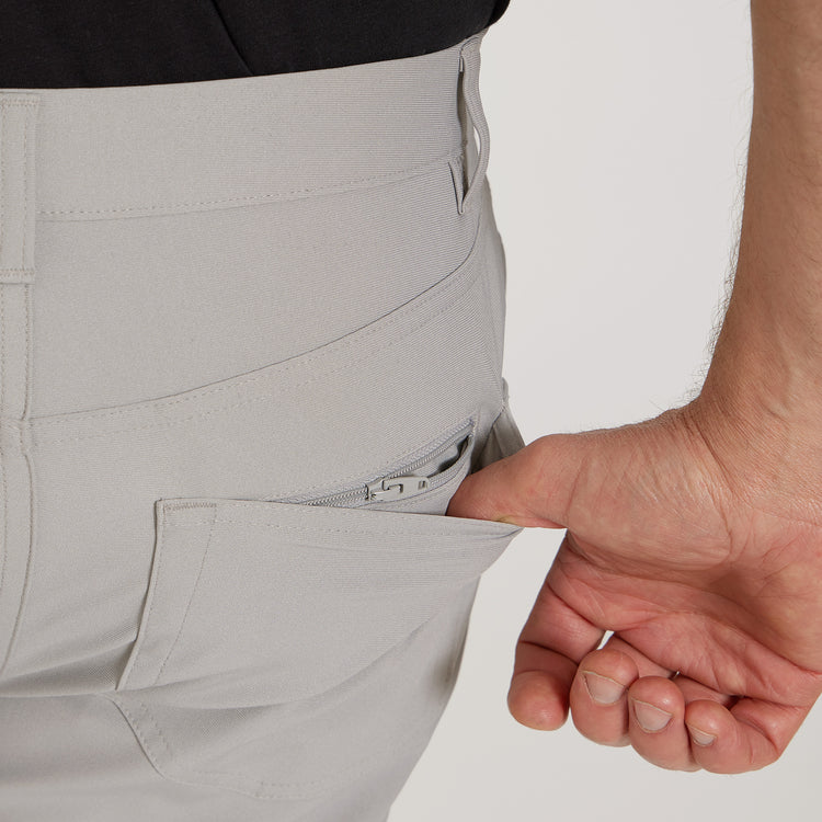 Men wearing Silver 5 Pocket Travel Pants