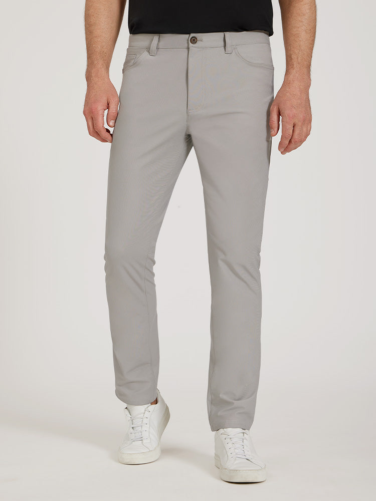 Men wearing Silver 5 Pocket Travel Pants
