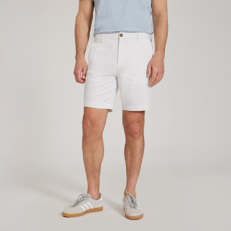Men wearing White Stretch Chino Short