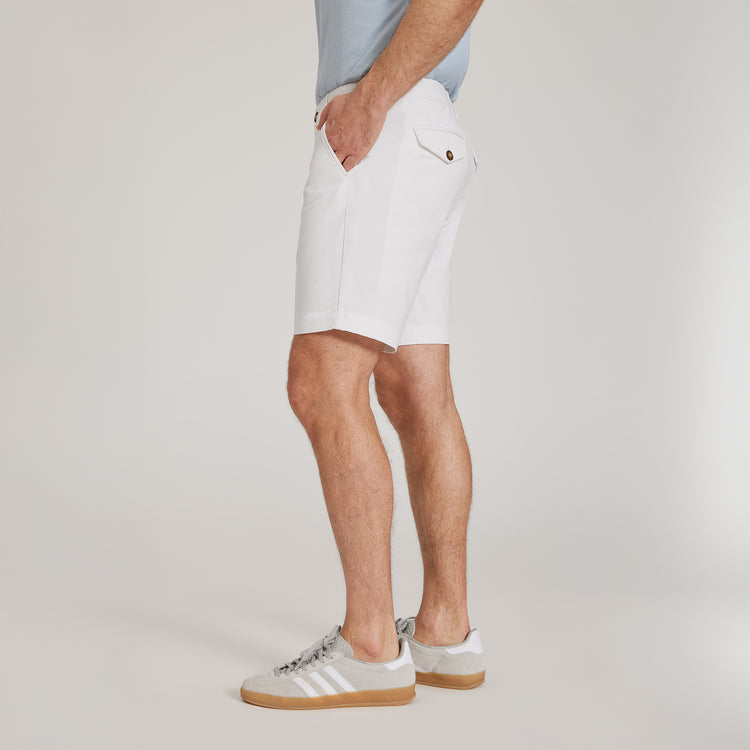 Men wearing White Stretch Chino Short