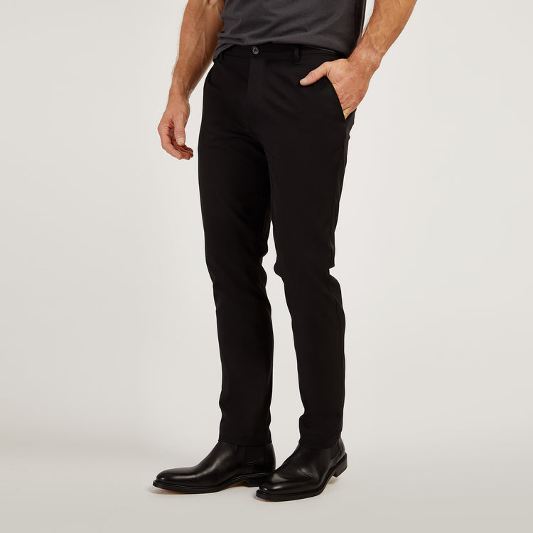 Men wearing Black Tech Slim Pants