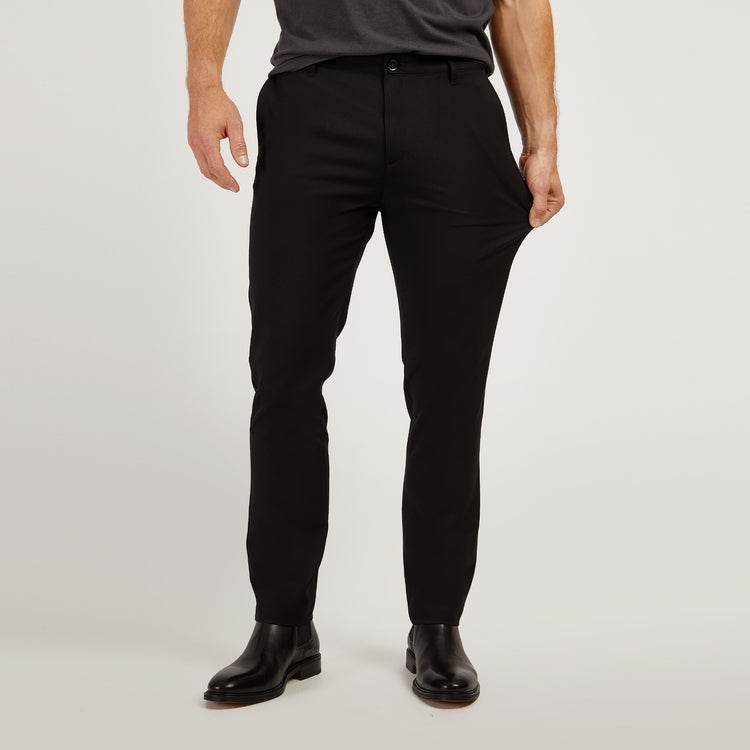 Men wearing Black Tech Slim Pants