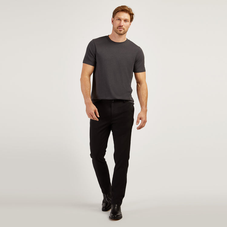 Men wearing Black Tech Slim Pants