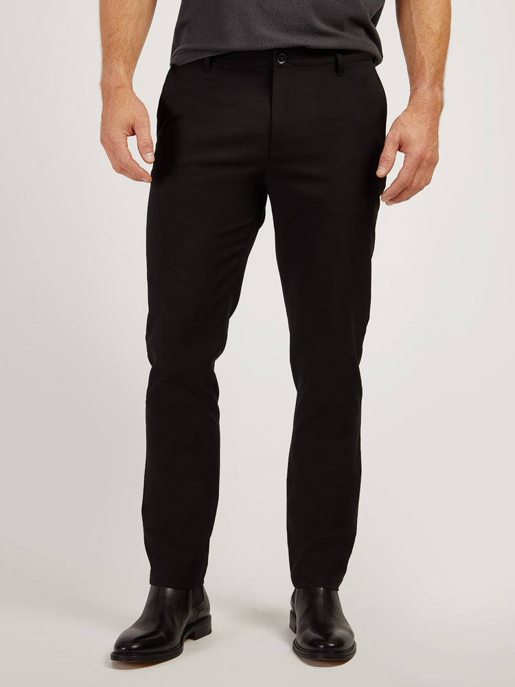 Men wearing Black Tech Slim Pants