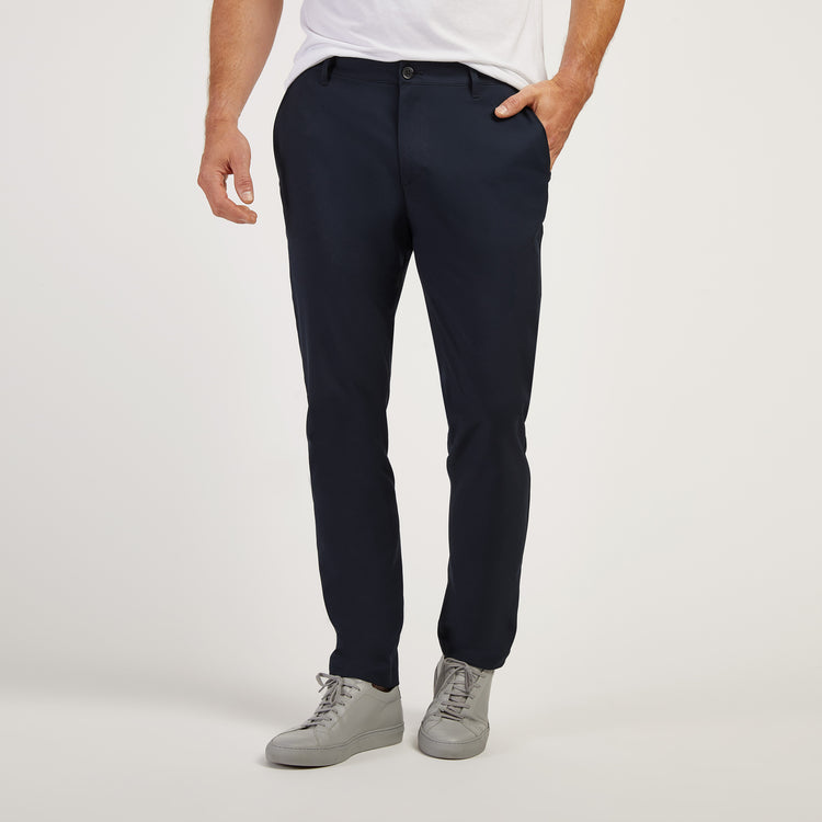 Men wearing Navy Tech Slim Pants