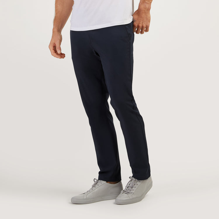 Men wearing Navy Tech Slim Pants