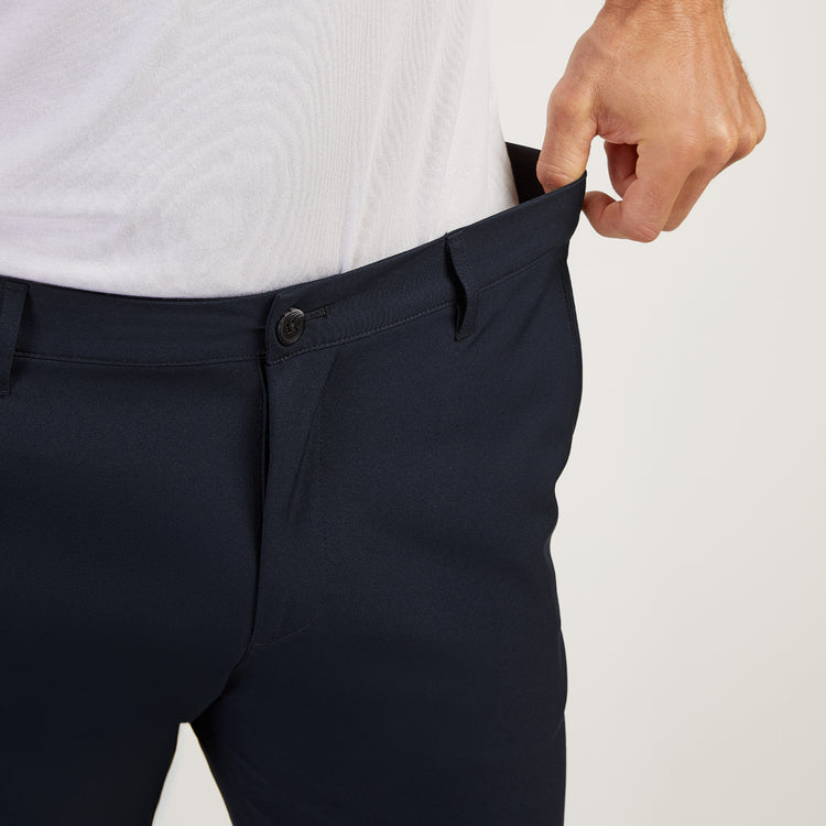 Men wearing Navy Tech Slim Pants