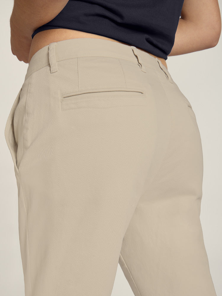 Women wearing Ecru Unisex Chino Pants