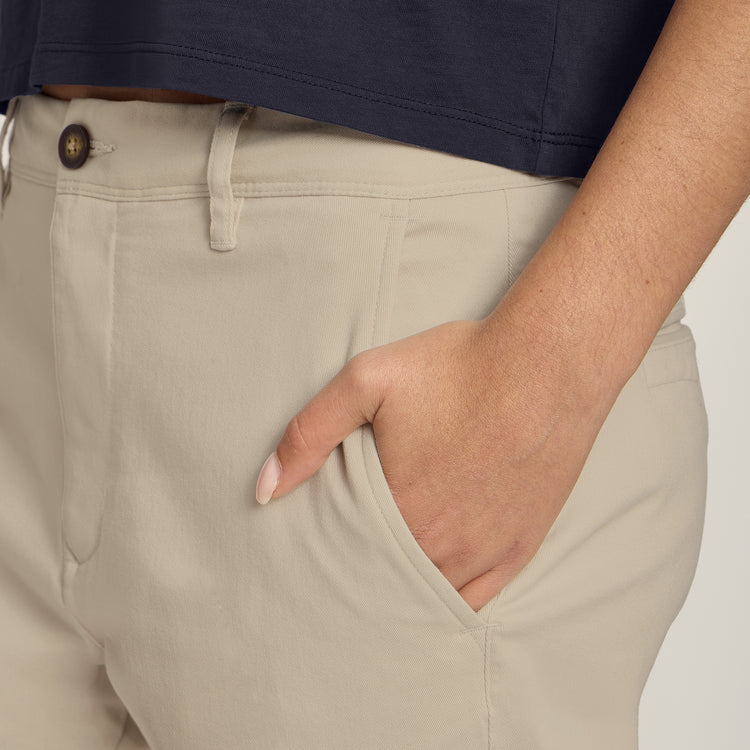 Women wearing Ecru Unisex Chino Pants