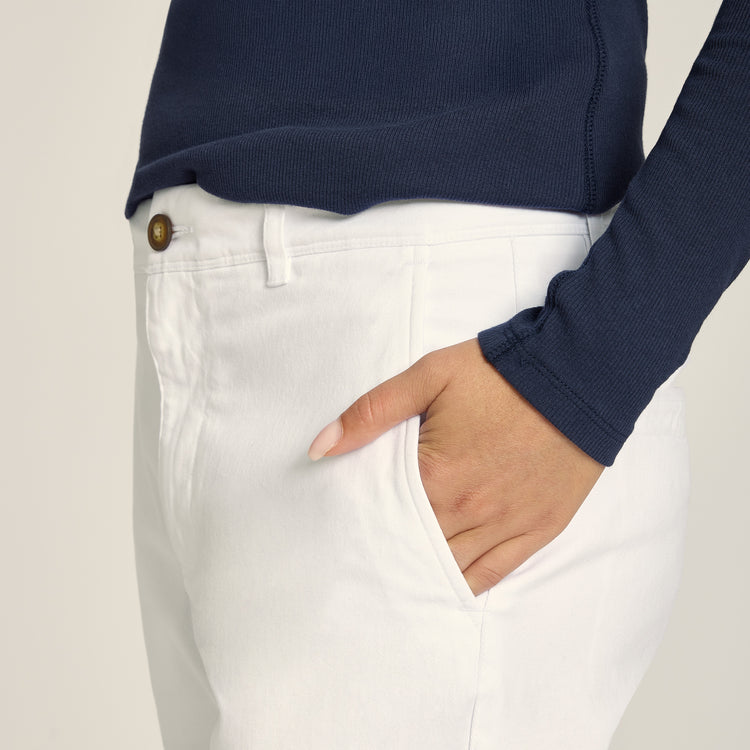Women wearing White Unisex Chino Pants