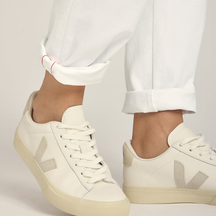 Women wearing White Unisex Chino Pants