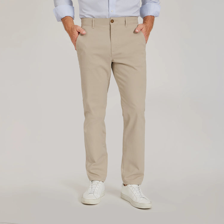 Men wearing Ecru Everyday Comfort Chino Slim Pants