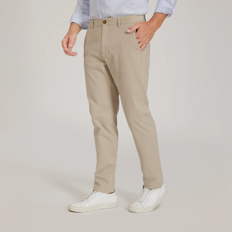 Men wearing Ecru Everyday Comfort Chino Slim Pants