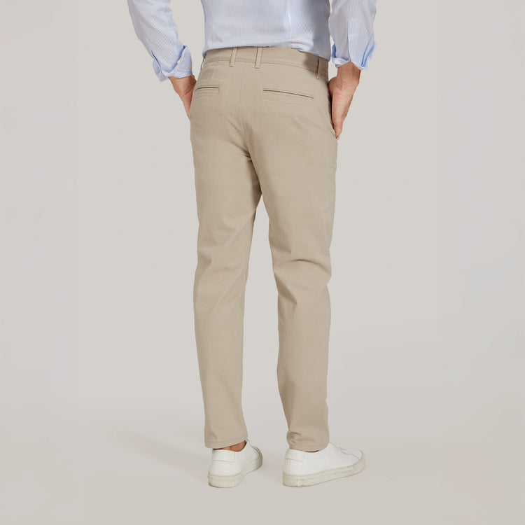 Men wearing Ecru Everyday Comfort Chino Slim Pants