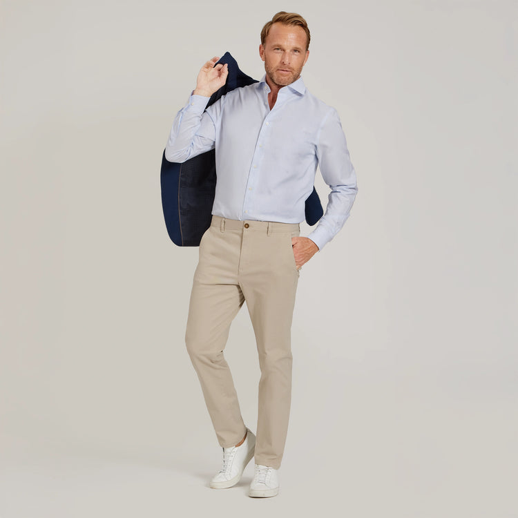 Men wearing Ecru Everyday Comfort Chino Slim Pants